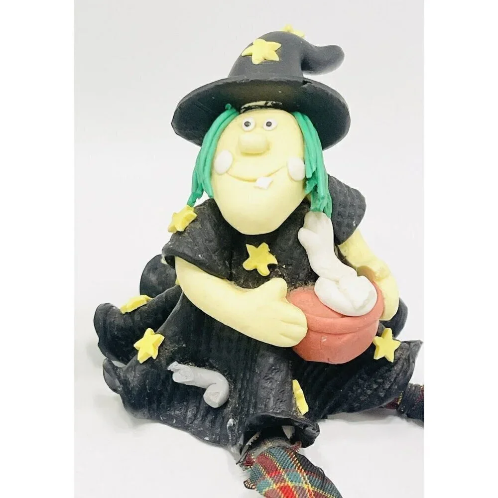 Lot Of 7 Witches Figurines Tealight Holder Hat Halloween Decor